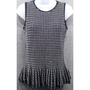 ANN TAYLOR Petite Womens Top - Black, Sleeveless, Eyelet Lace, Lined, Size SP